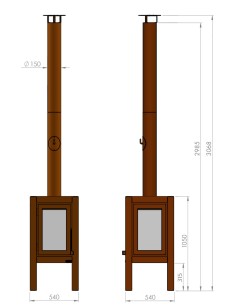 Estufa de leña grande QUARUBA XXL 2