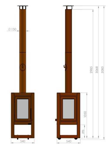 Estufa de leña grande QUARUBA XXL Estufa de leña grande QUARUBA XXL