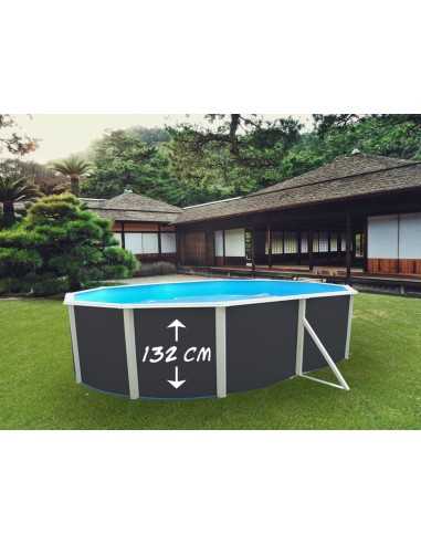 Piscinas altas Desmontables Ovalada ANTRACITA MAGNUM Compacta