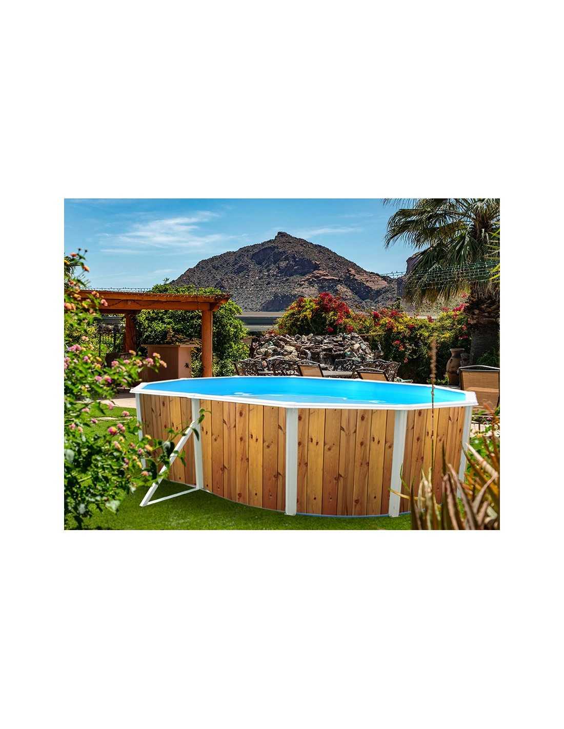 Copertura Isotermica Per Piscina Ovale In Legno, Misura 398 X 298 Cm, Modello 779530