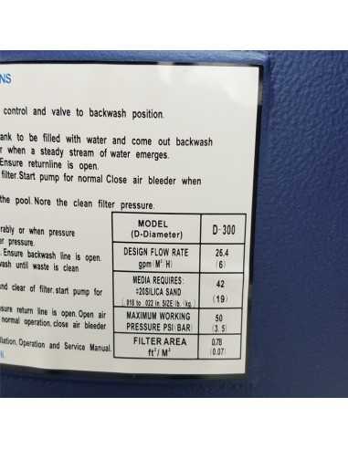 Filtro de arena D-300 / 400W (72015)... Filtro de arena D-300 / 400W (72015)...