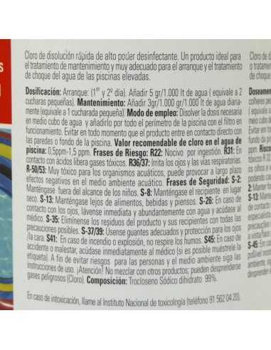 Cloro Rápido granulado 500gr.