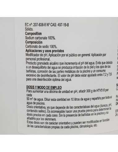 HTV-510 pH+ Incrementador pH 6 kg HTV-510 pH+ Incrementador pH 6 kg