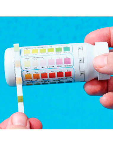 Tiras reactivas para pH, cloro, bromo...